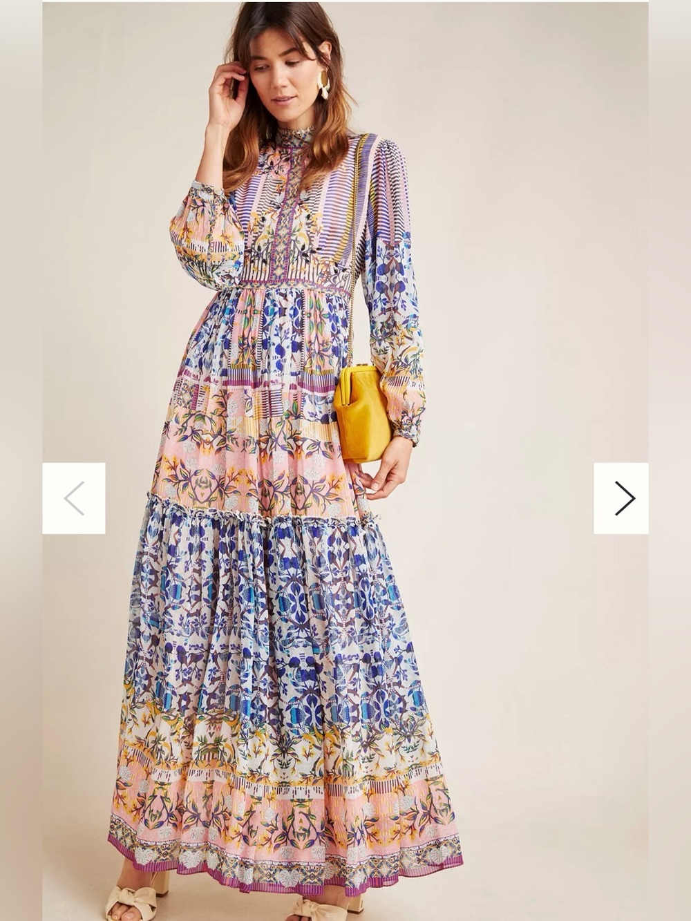 Bhanuni by Jyoti Anthropologie Anastasia Embroidered Boho Maxi Dress Size 8